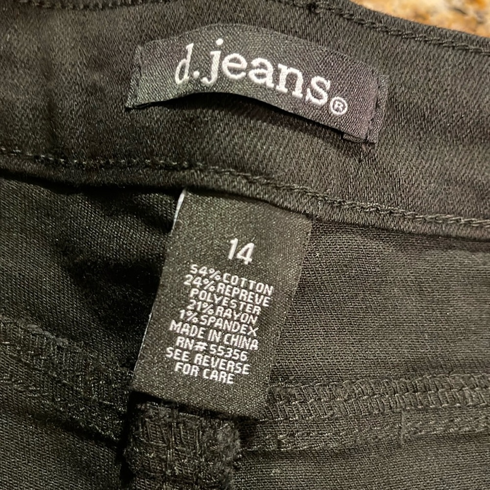 NWT D. jeans high waist straight leg ankle black jeans - Picture 6 of 7